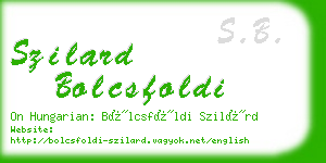 szilard bolcsfoldi business card